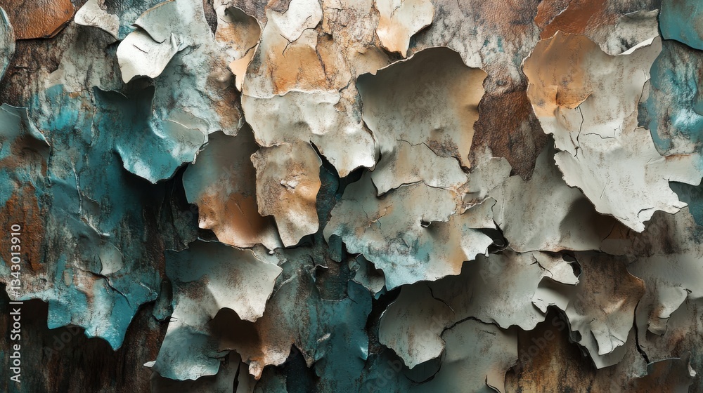 Abstract Texture of Peeling Paint on Weathered Metal Surface Abstract Texture of Peeling Paint on Weathered Metal Surface
