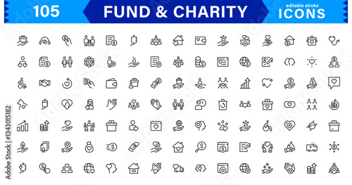 Charity and Fund Icon Pack. Perfect Icons for Donations, Crowdfunding, and Charity Campaigns
