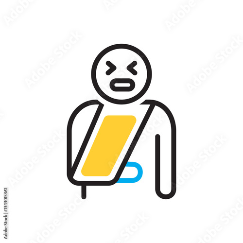 Multi color icon for painful