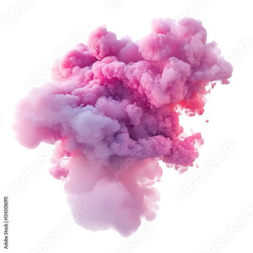 A large pink and purple cloud formation against black background