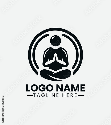 Praying Man Logo Design, Spiritual Man Logo