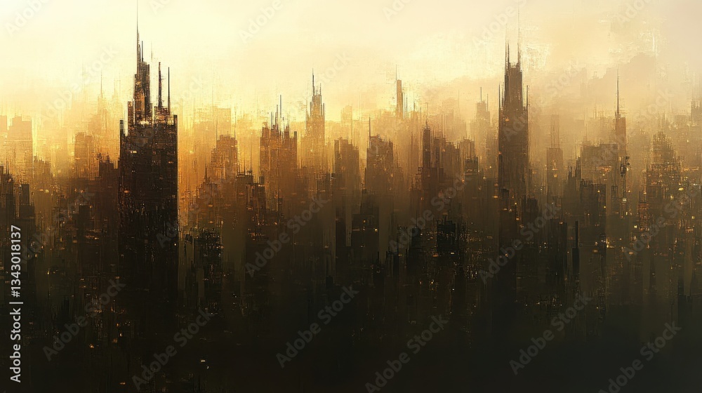 Obraz premium Abstract Urban Landscape with Soft Light and Mysterious Atmosphere