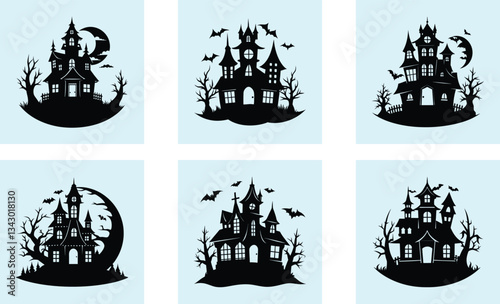 Haunted House Silhouette vector