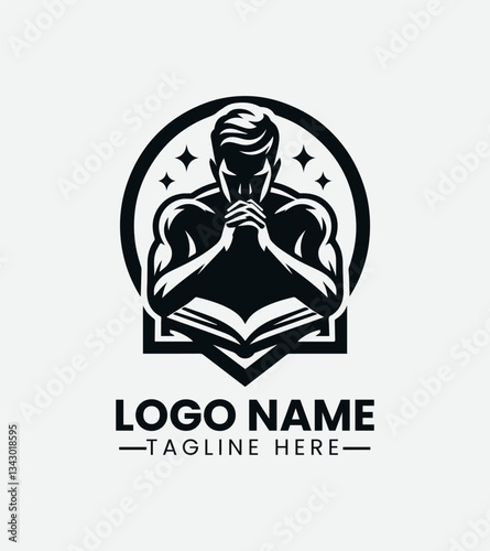 Praying Man Logo Design, Spiritual Man Logo