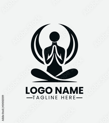 Praying Man Logo Design, Spiritual Man Logo