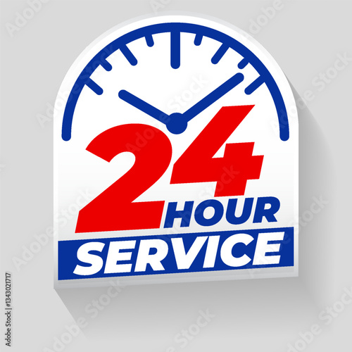 24 hour service sticker design