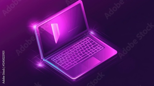 A vibrant IT logo featuring a creative laptop icon with gradient lighting and smooth curves.