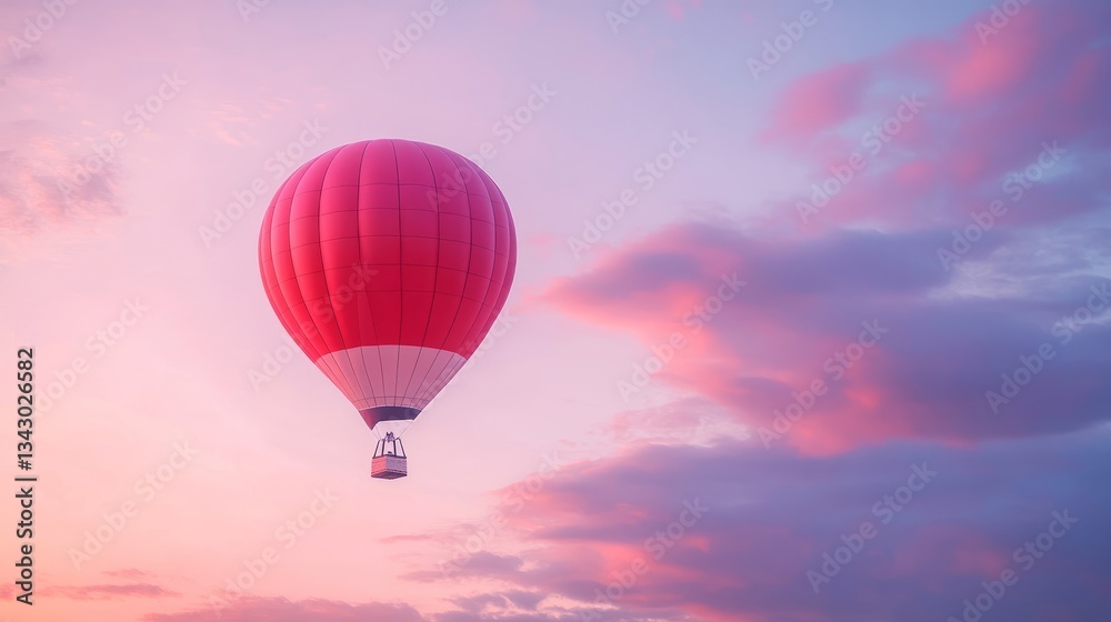 Fototapeta premium Space Balloon Basket Moment Adventurous Right Pastel