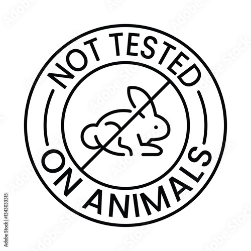 not tested on animal logo icon vector design