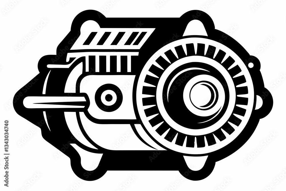 alternator line art silhouette vector illustration alternator line art silhouette vector illustration