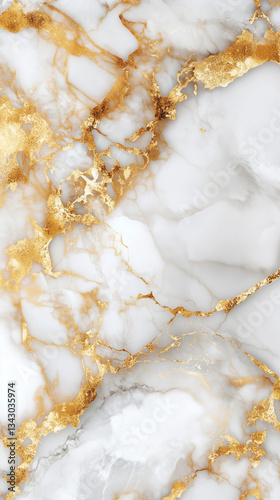 White marble texture with gold veins, elegant abstract background.