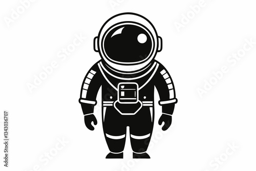 astronaut line art silhouette vector illustration