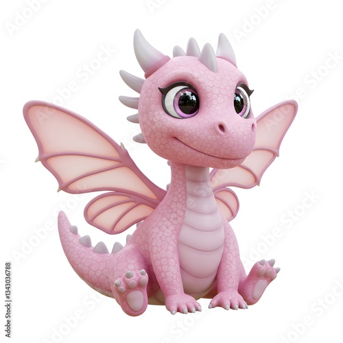 Pink Fairy Dragon Sitting