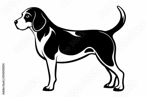 beagle line art silhouette vector illustration