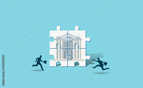 Making a profit, successful investments, receiving interest on a deposit, loans, economic and financial development in the banking business. Vector drawing