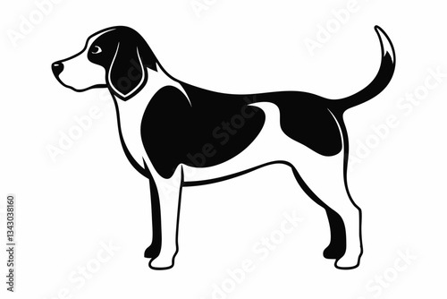 beagle line art silhouette vector illustration