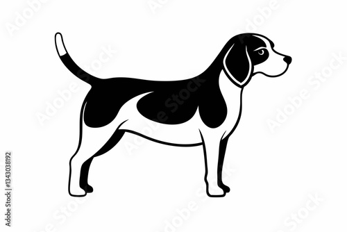 beagle line art silhouette vector illustration