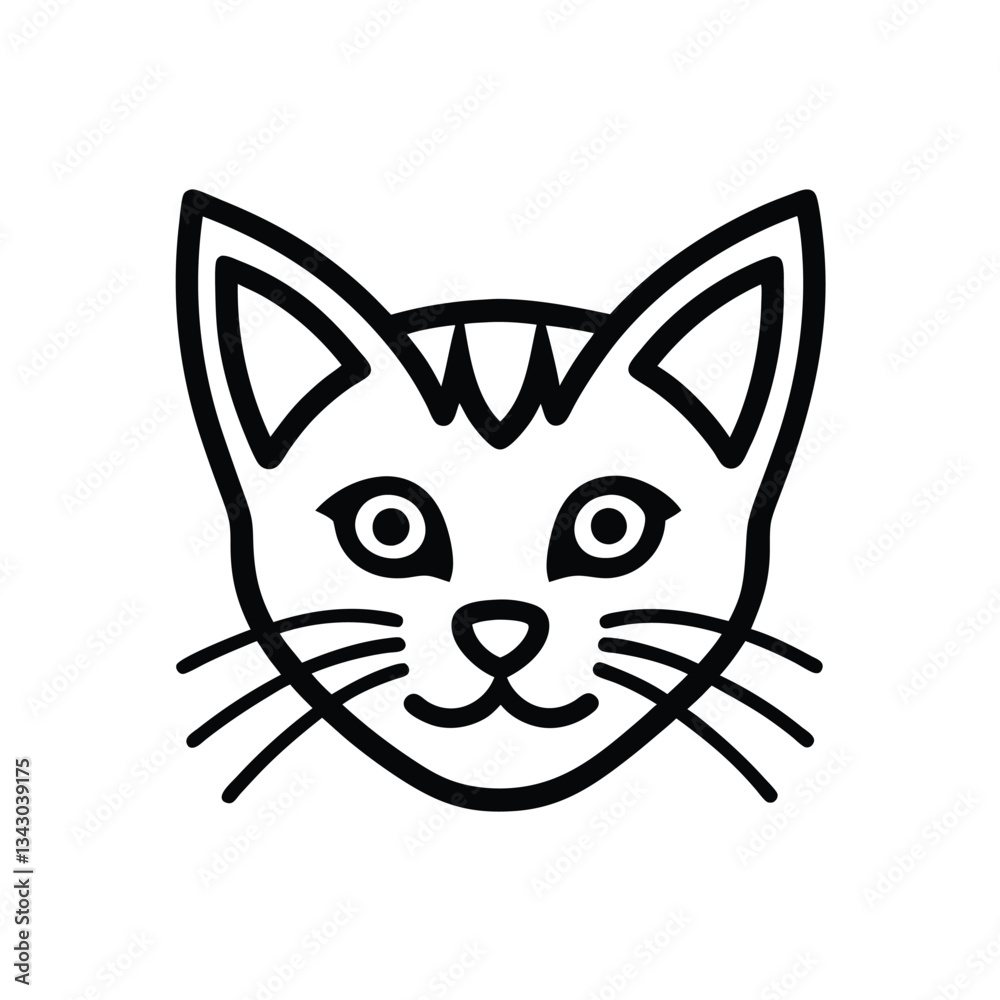Obraz premium black cat with white eyes vector illustration