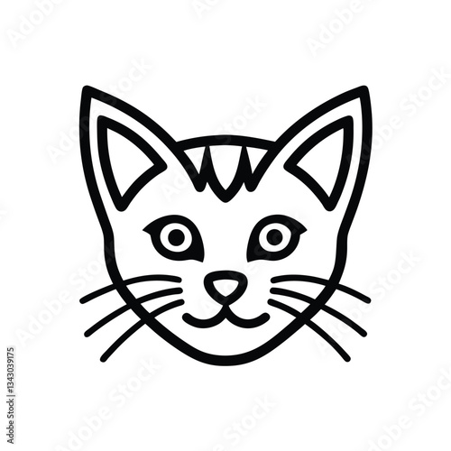 black cat with white eyes vector illustration