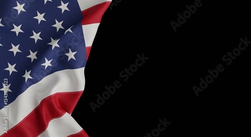 Vintage American Flag on Black Background Patriotic Design Template
