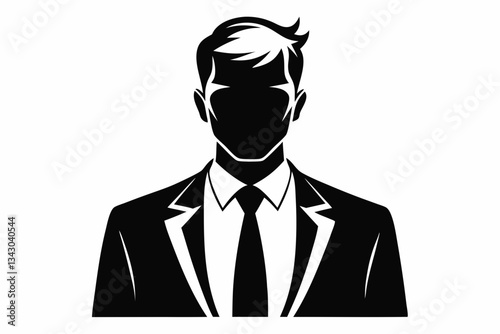 businessman line art silhouette vector illustration