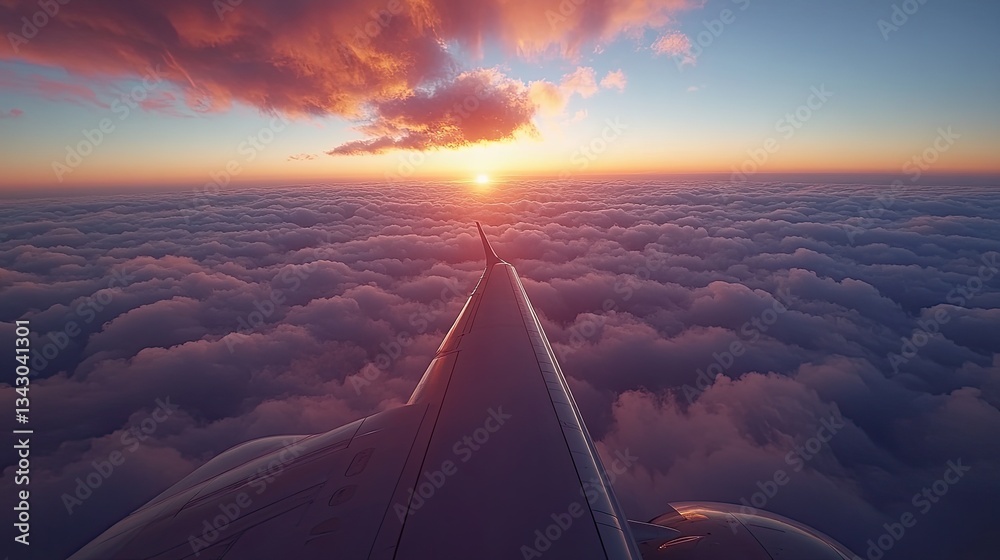 A tranquil view from an airplane in flight over fluffy clouds, where soft cloud cover meets the horizon, capturing the serenity of air travel. A tranquil view from an airplane in flight over fluffy clouds, where soft cloud cover meets the horizon, capturing the serenity of air travel.