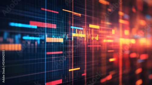 Business project management abstract Gantt chart moving tasks organization concept