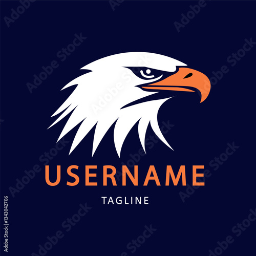 Silhouette-style eagle logo illustration vector