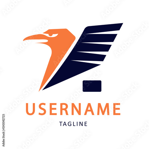 Silhouette-style eagle logo illustration vector