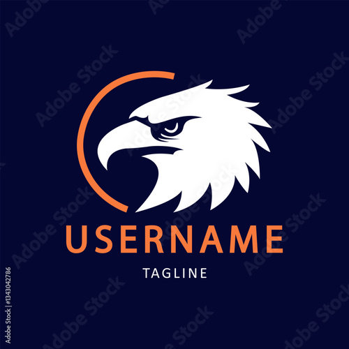 Silhouette-style eagle logo illustration vector