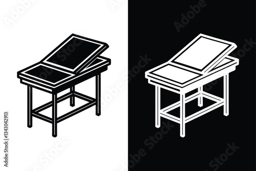 Medical Examination Table Silhouette. High-Quality Vector Illustration