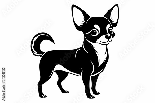 chihuahua line art silhouette vector illustration