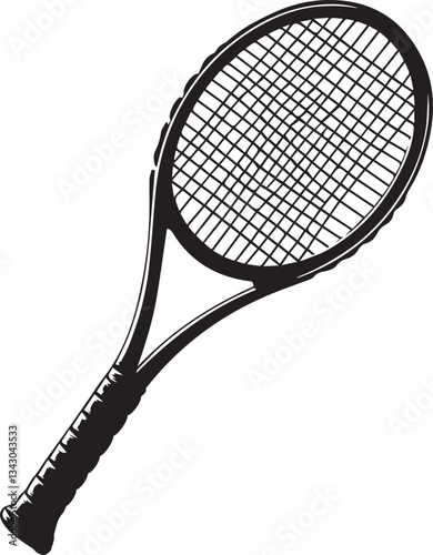 a tennis racket silhouette vector