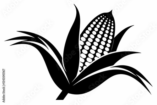 corn line art silhouette vector illustration