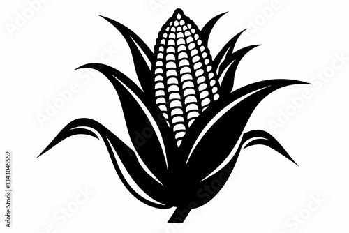 corn line art silhouette vector illustration