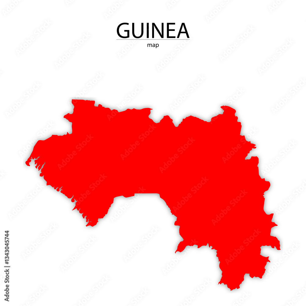 Fototapeta premium guinea map in red colour and with trasparent background