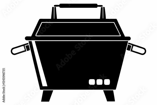 deep fryer line art silhouette vector illustration