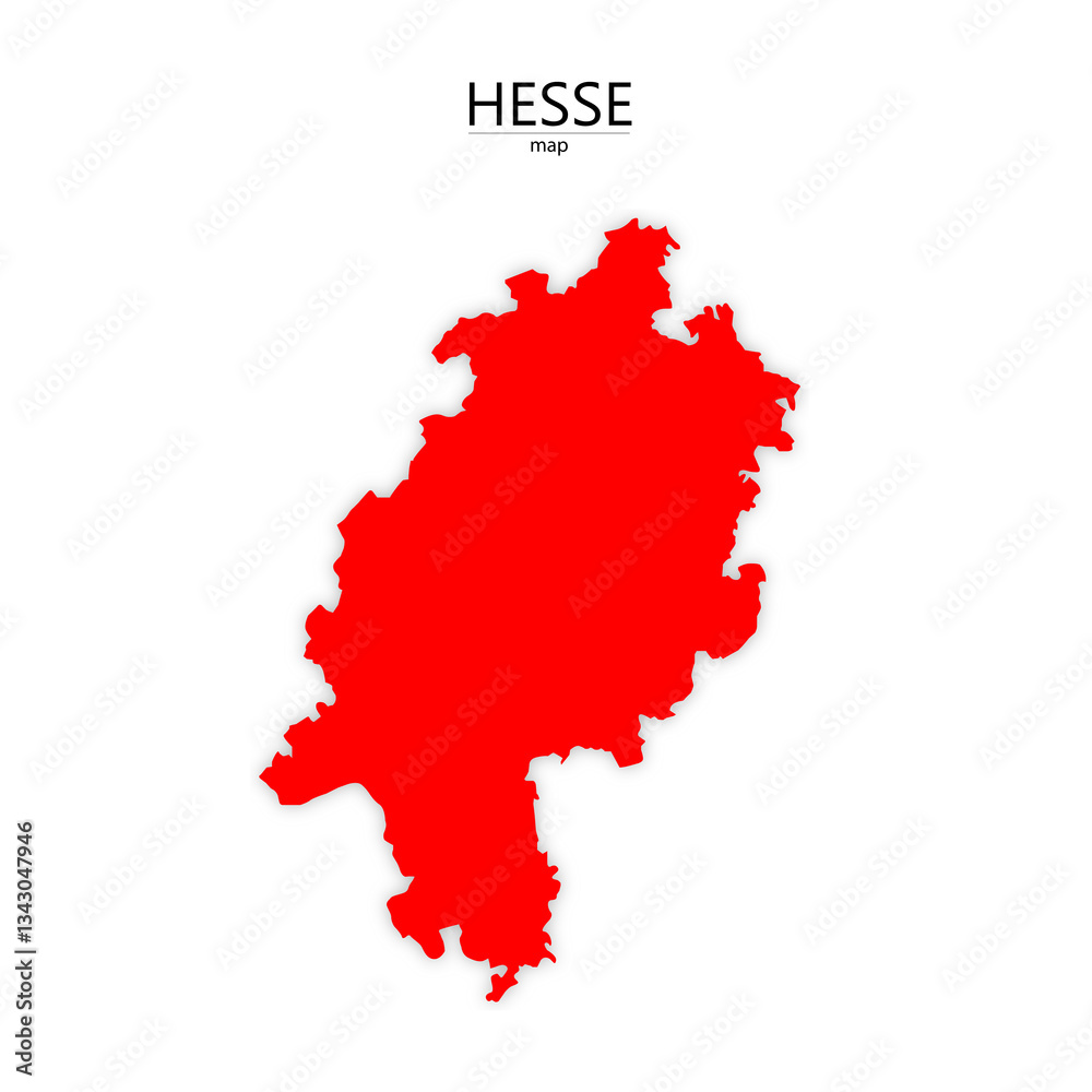 Fototapeta premium hesse map in red colour and with trasparent background