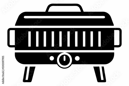 electric grill line art silhouette vector illustration