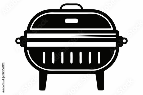 electric grill line art silhouette vector illustration