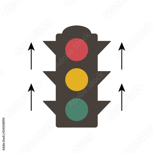 Vector illustration of traffic light. Traffic light Red, Yellow, Green. Vector illustration.