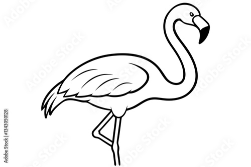 flamingo line art silhouette vector illustration