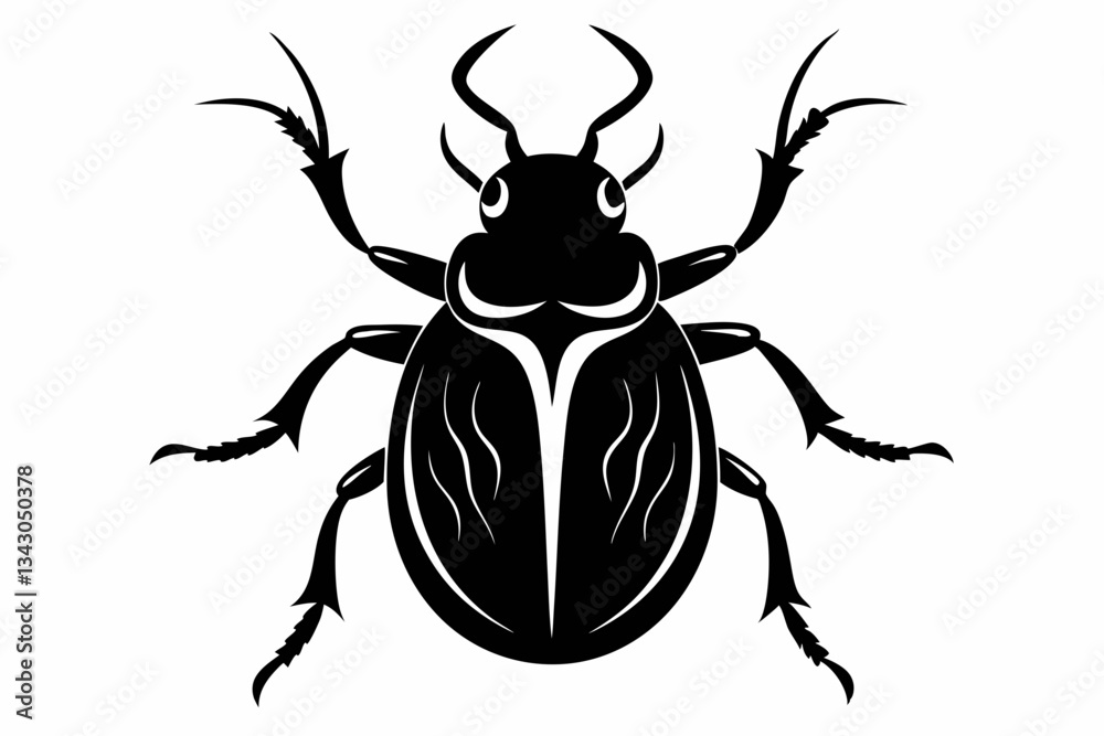 Fototapeta premium flea beetle line art silhouette vector illustration