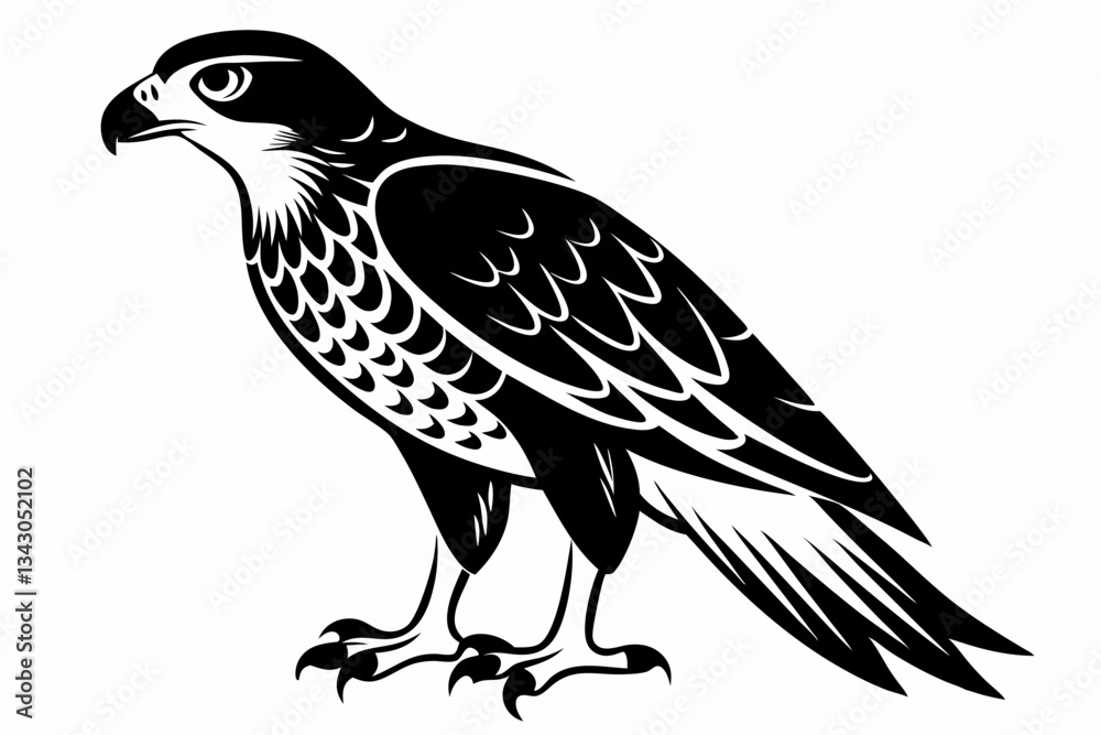 Fototapeta premium goshawk bird line art silhouette vector illustration