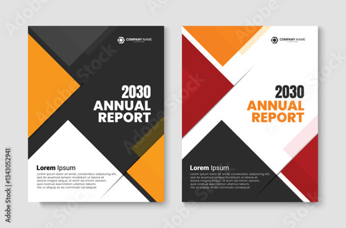 Corporate annual report design template. Business brochure layout design. Vector illustration