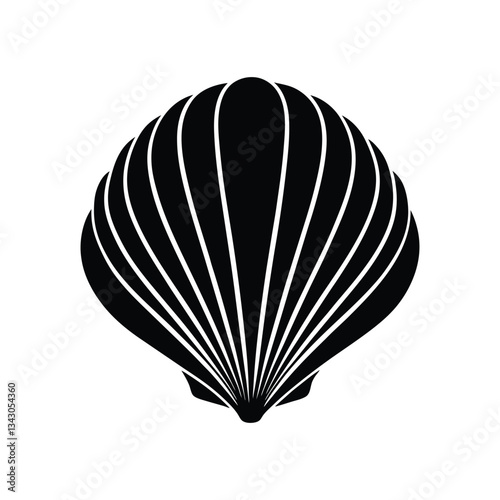 seashell silhouette vector art illustration