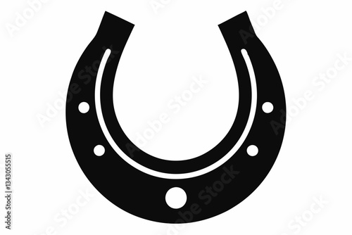 horse shoe line art silhouette vector illustration