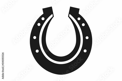 horse shoe line art silhouette vector illustration