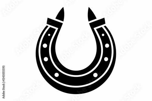 horse shoe line art silhouette vector illustration