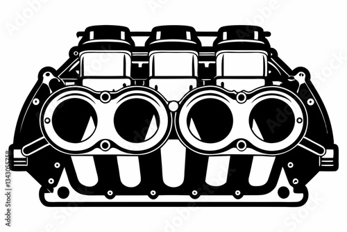 intake manifold line art silhouette vector illustration